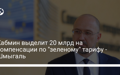 Кабмин выделит 20 млрд на компенсации по “зеленому” тарифу – Шмыгаль